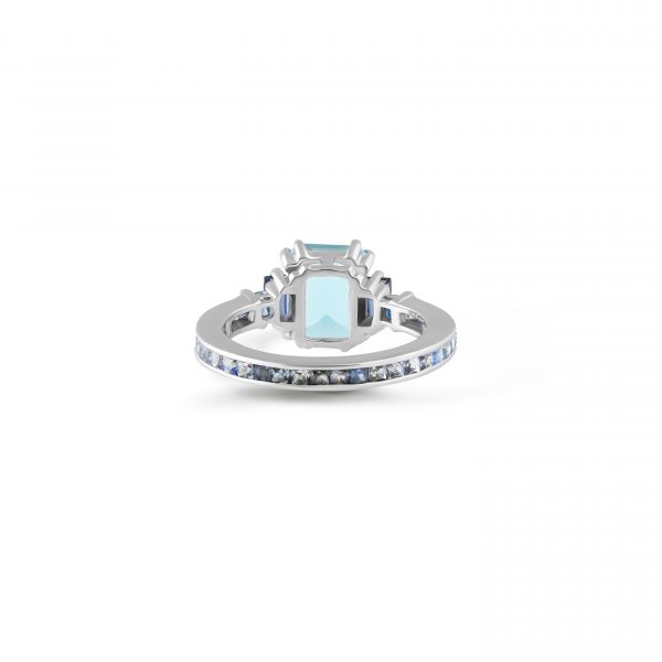 Aquamarine and Sapphire ring Kaina Jewels