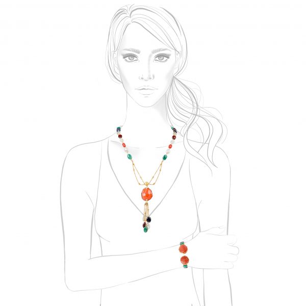 Carnelian crush necklace Kaina Jewels