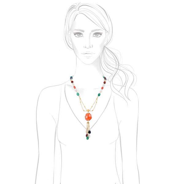 Carnelian crush necklace Kaina Jewels