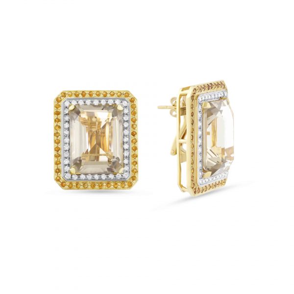 Diamond and Citrine earrings Kaina Jewels