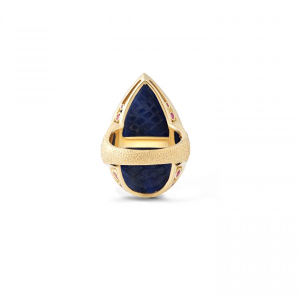 Carved Sapphire ring Kaina Jewels