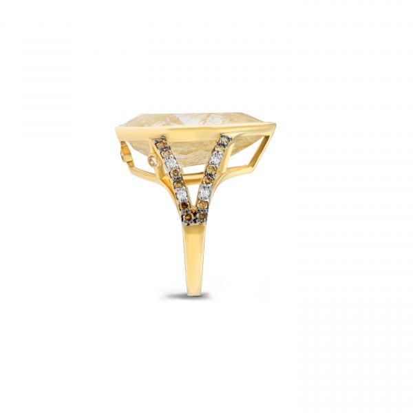 Golden Rutilated Quartz Ring Kaina Jewels Dubai