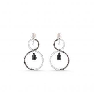 Diamonds and Black Onyx earrings Kaina Jewels
