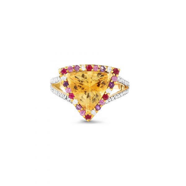 Diamonds and Citrine Ring Kaina Jewels Dubai UAE