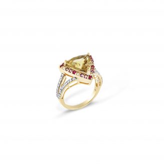 Diamonds and Citrine Ring Kaina Jewels Dubai UAE