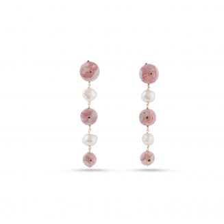 Ruby & Pearl Raining Roses Earrings Kaina Jewels