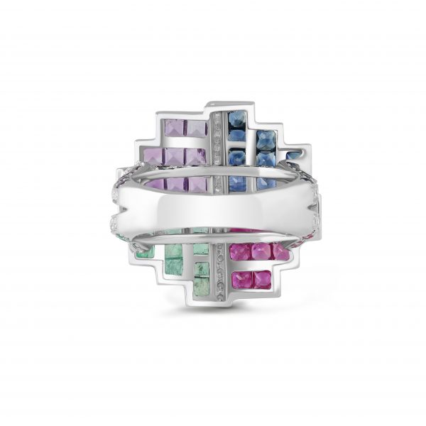Diamonds, Ruby, Emerald, Sapphire and Amethyst Ring Kaina Jewels Dubai UAE
