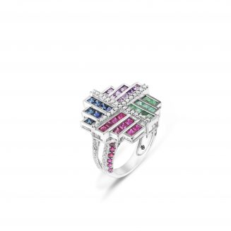 Diamonds, Ruby, Emerald, Sapphire and Amethyst Ring Kaina Jewels Dubai UAE