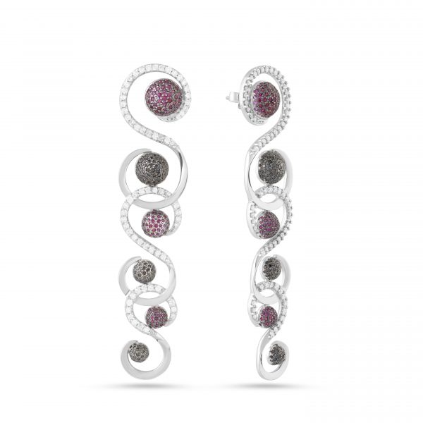 Diamonds and Ruby earrings Kaina Jewels